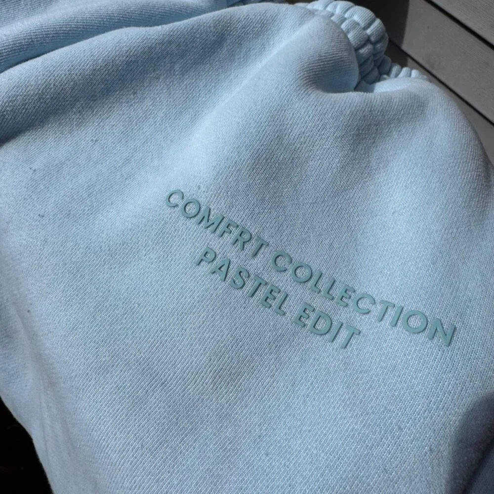 Comfrt Kids Pastel Edit Sweatpants Baby Blue Fleece Joggers Youth Small